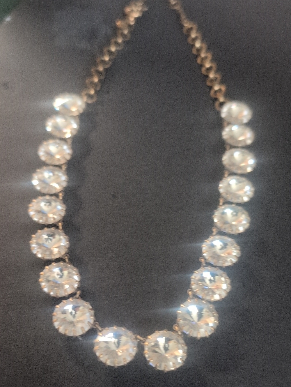 J Crew Crystal Statement Necklace in Clear/Gold